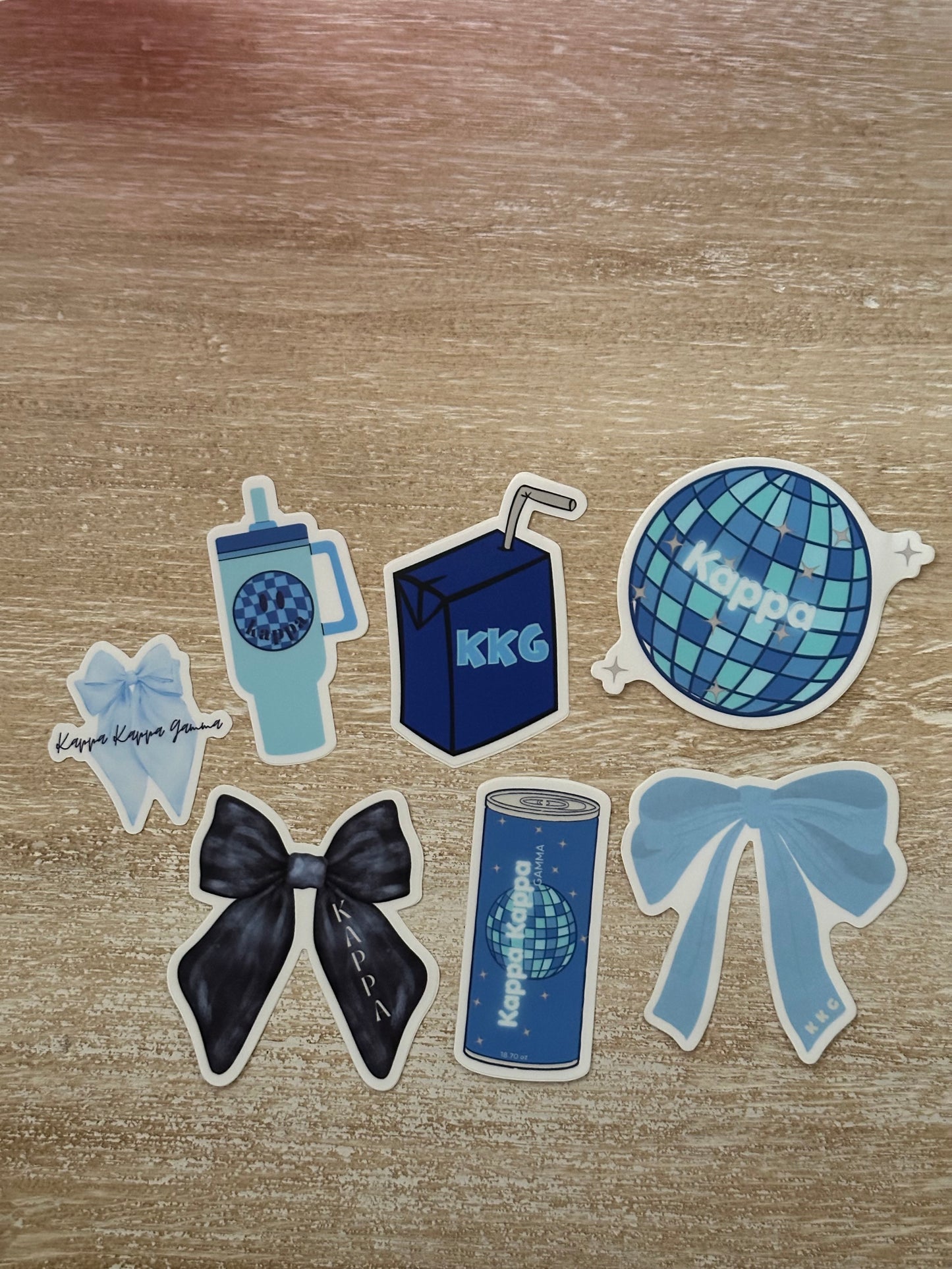 Pastel Blue Bow Kappa Kappa Gamma Sticker
