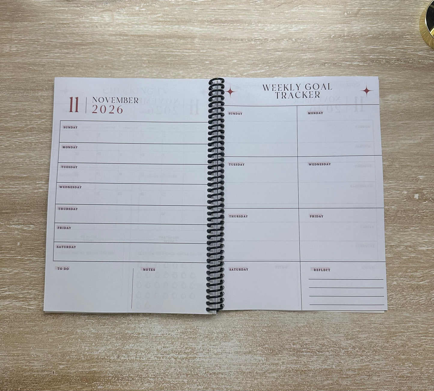 2026 Lifestyle Planner - Signature Pink and Velvet Noir Stripes