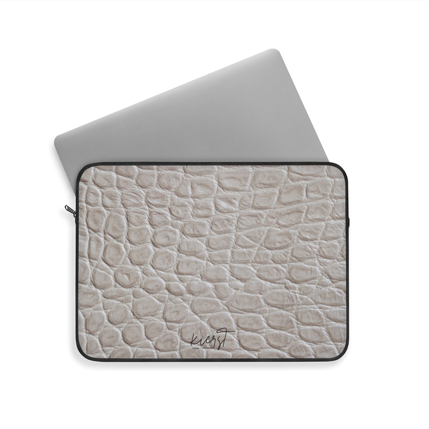 Cream Reptile Print Laptop Sleeve | Elevated Printed Texture for Everyday Tech