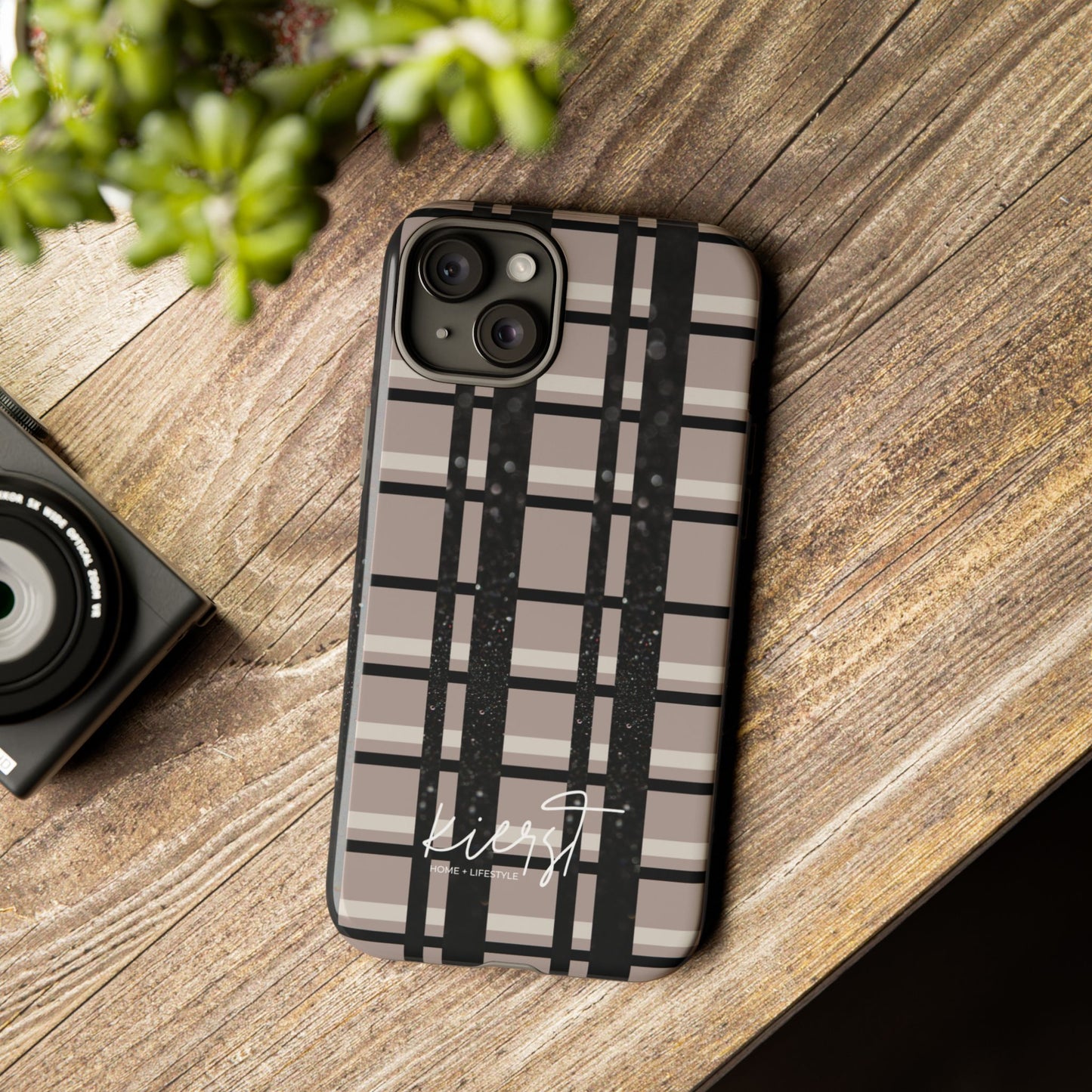 Elevated Neutrals Plaid iPhone Case | Classic Pattern, Modern Contrast