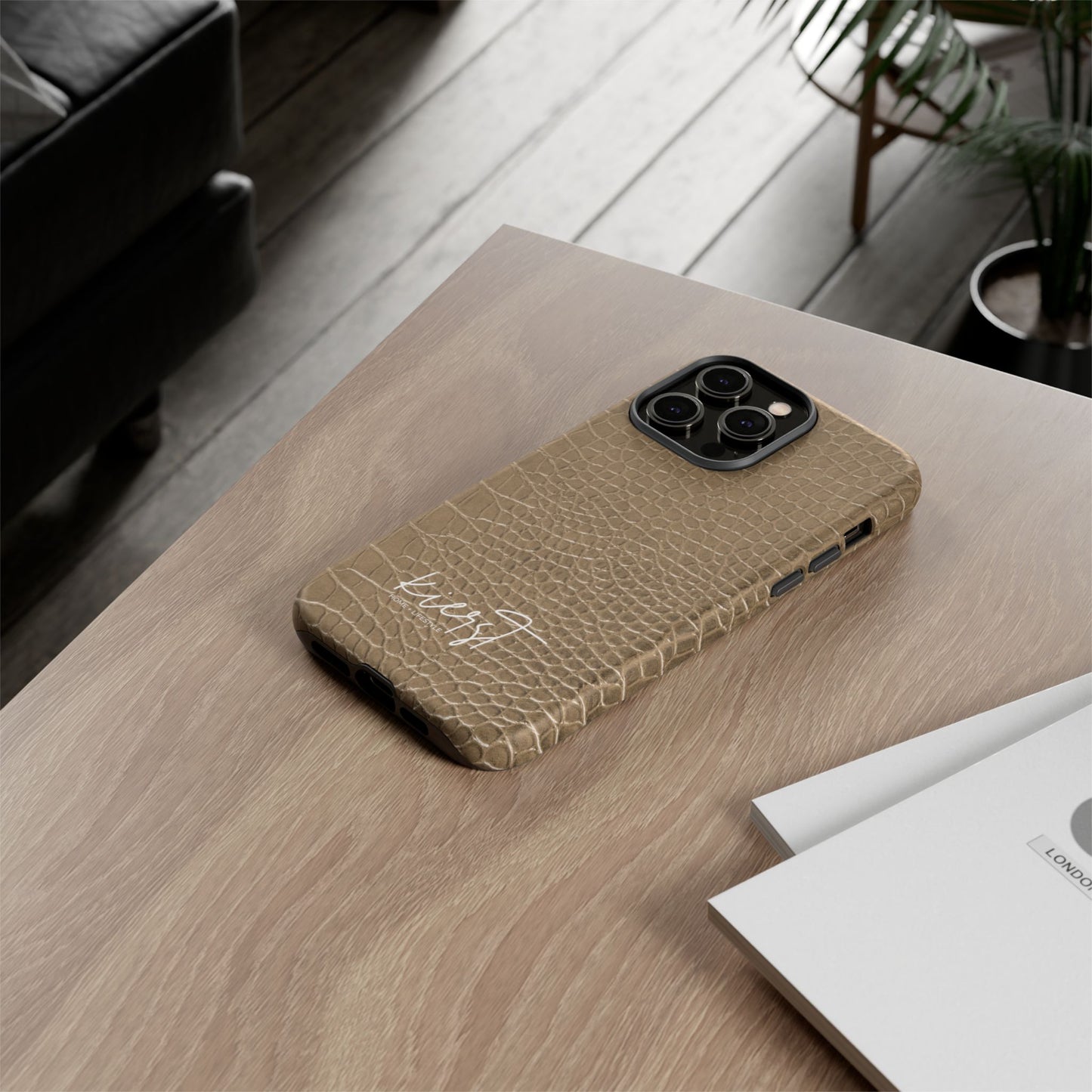 Tan Alligator Print iPhone Case | Elevated texture meets everyday ease