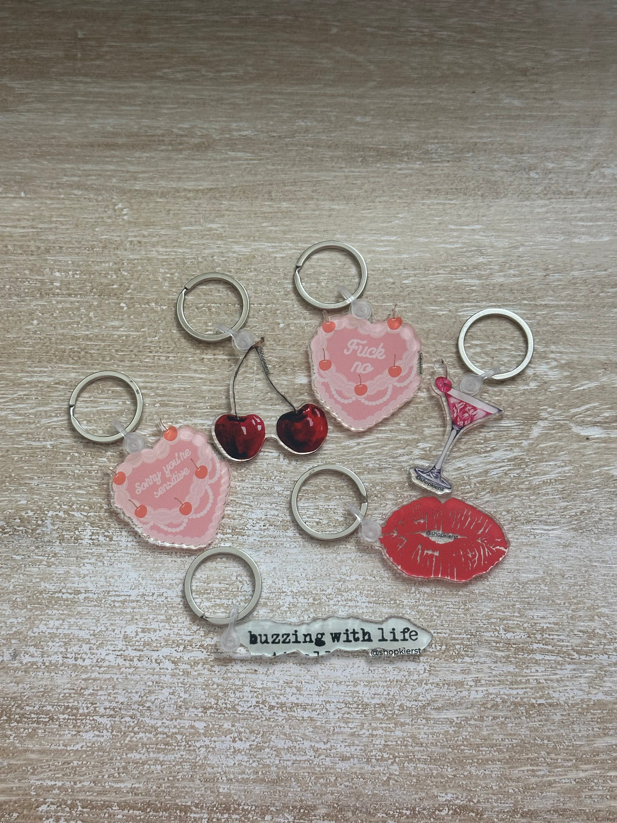 Moody Cherries Mini Keychain