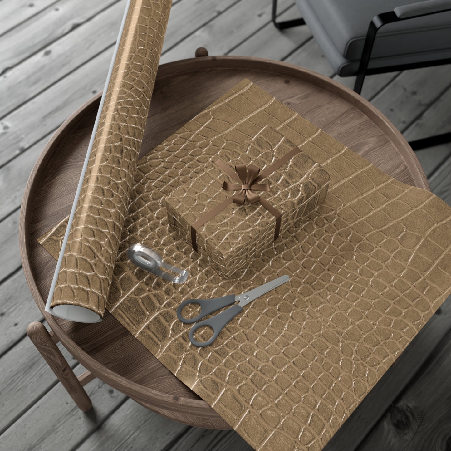 Tan Alligator Gift Wrapping Paper