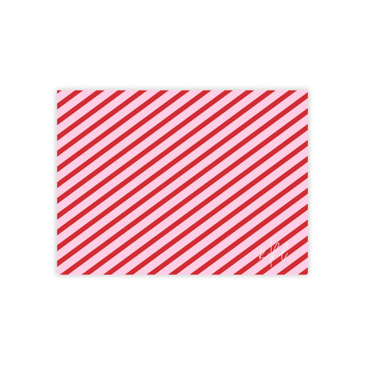Holiday 25 Pink and Red Diagonal Striped Post-it® Note Pad