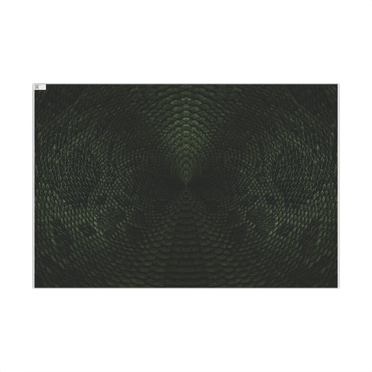 Deep Rich Green Snake Print Gift Wrapping Paper