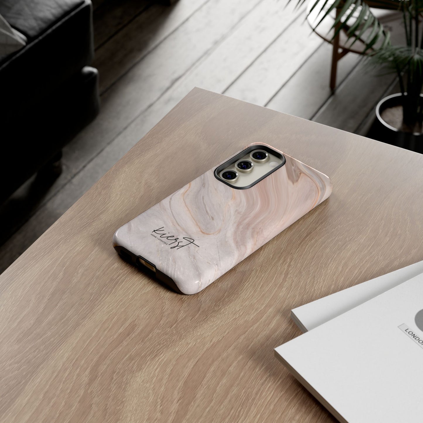 Blush Swirl Marble Samsung Galaxy Phone Case | Subtle Design, Timeless Tone