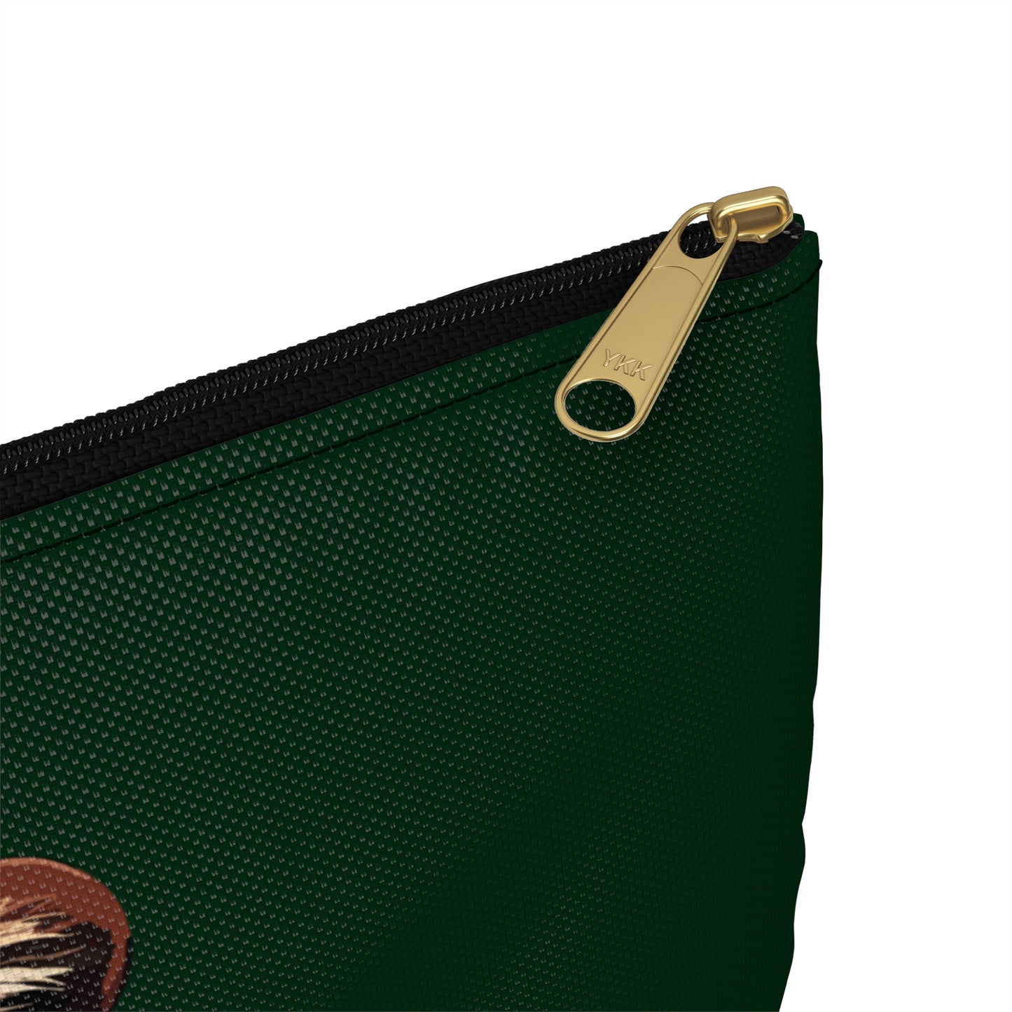 Leopard Head on Signature Midnight Pine Accessory Pouch