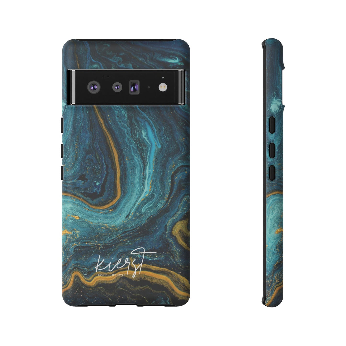 Gold & Teal Marble Google Pixel Case | A Bold Blend of Color & Contrast