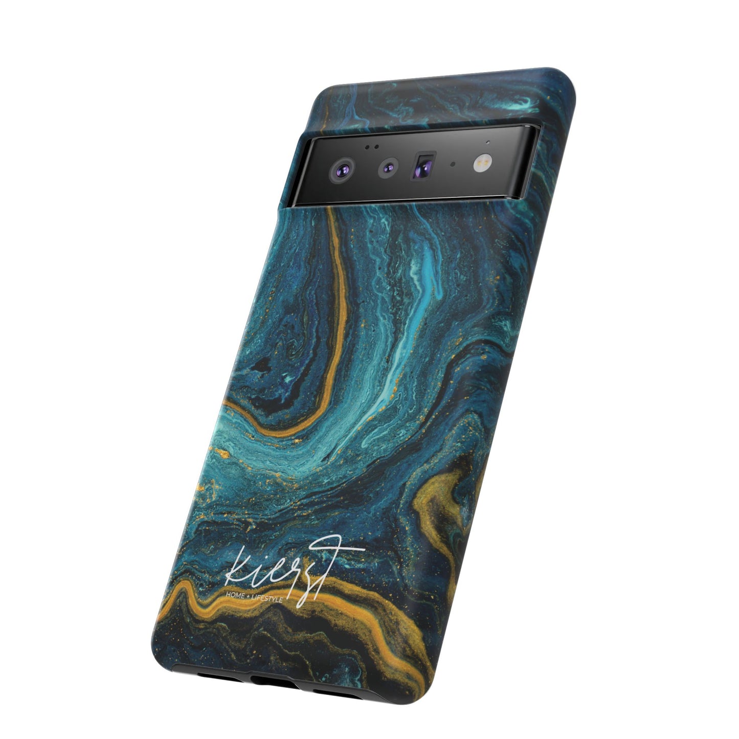 Gold & Teal Marble Google Pixel Case | A Bold Blend of Color & Contrast