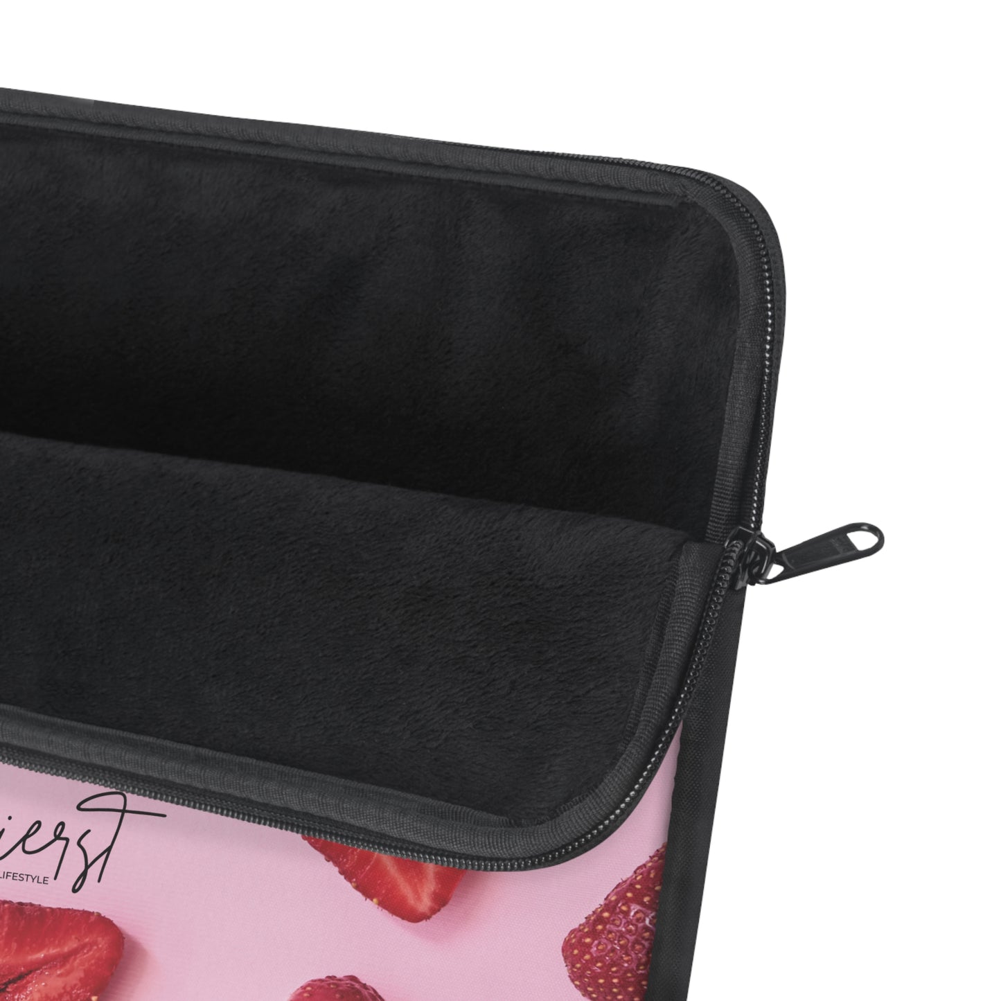 Strawberries Laptop Sleeve – Protective Case with Red Berries on Pink