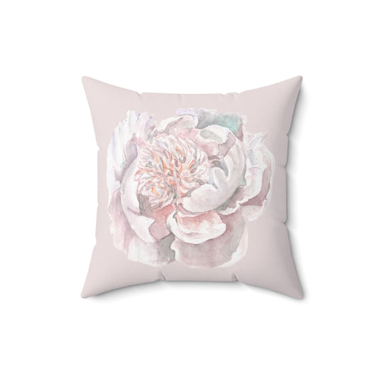 Peony Watercolor Pillow – Blush on Blush Design