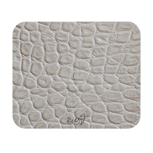 Cream Reptile Print Mouse Pad – Faux Embossed Texture (Print Only)