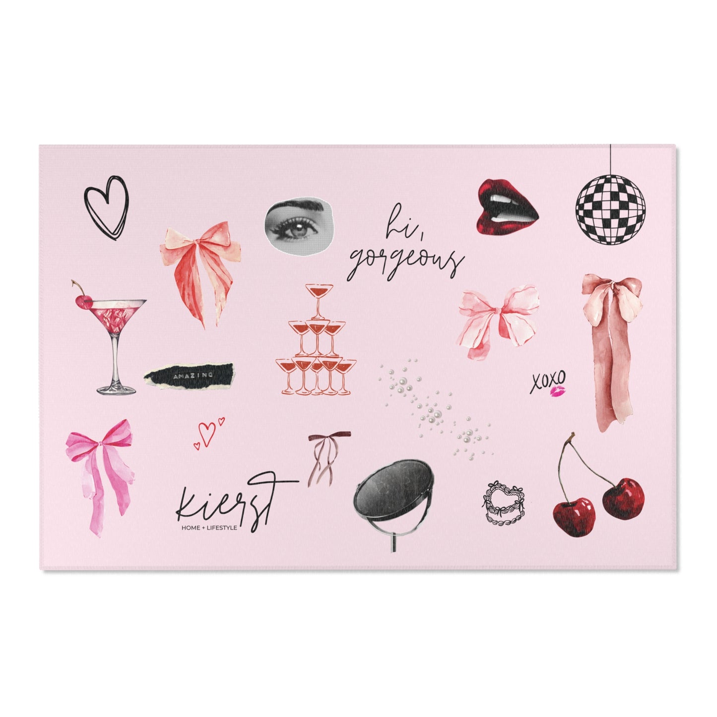 Edge of Romance Area Rug ā Landscape Pink Collage Design