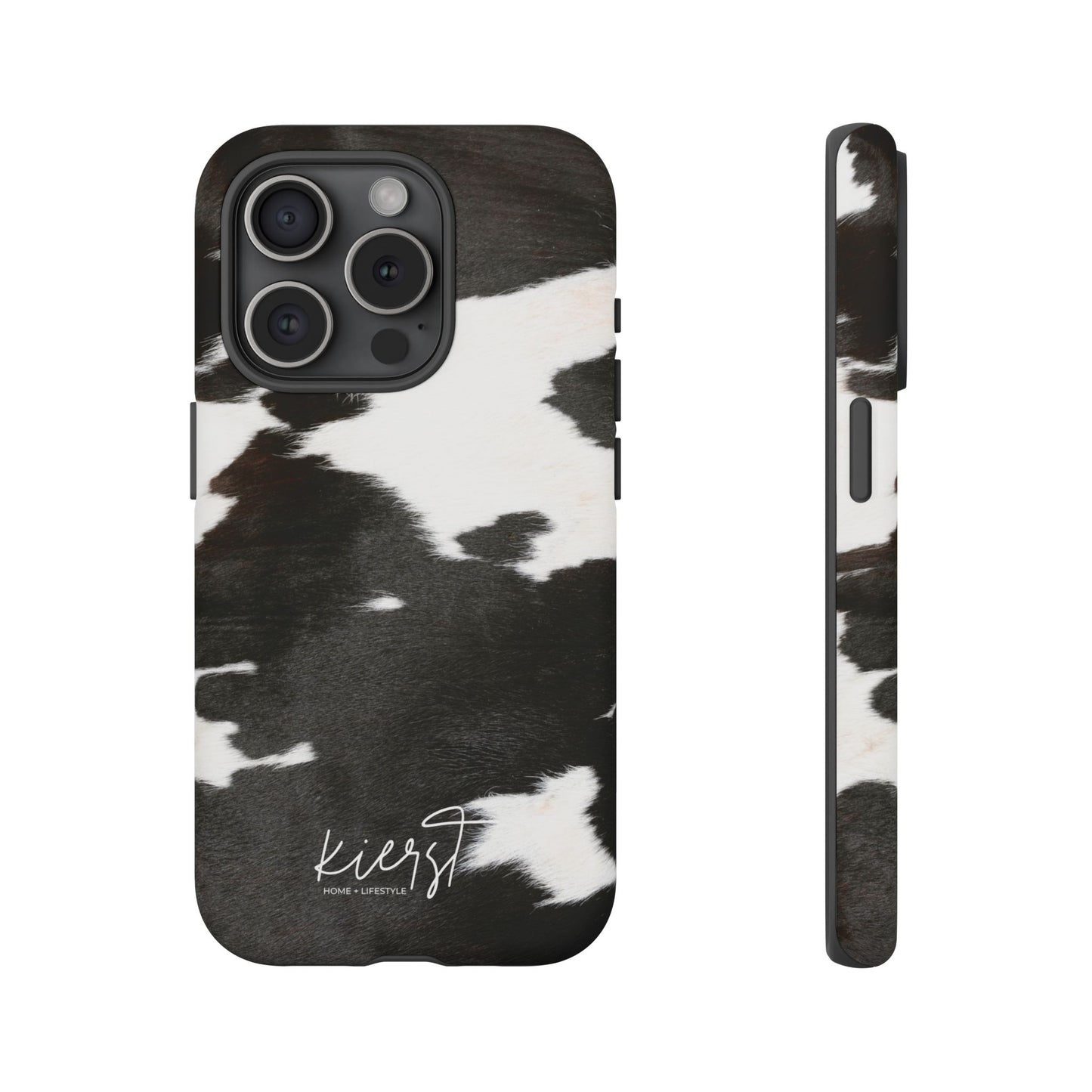 Black and White Cow Hide Print iPhone Case