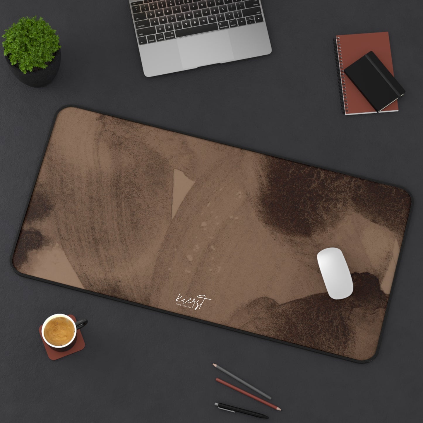 Brown Abstract Desk Mat