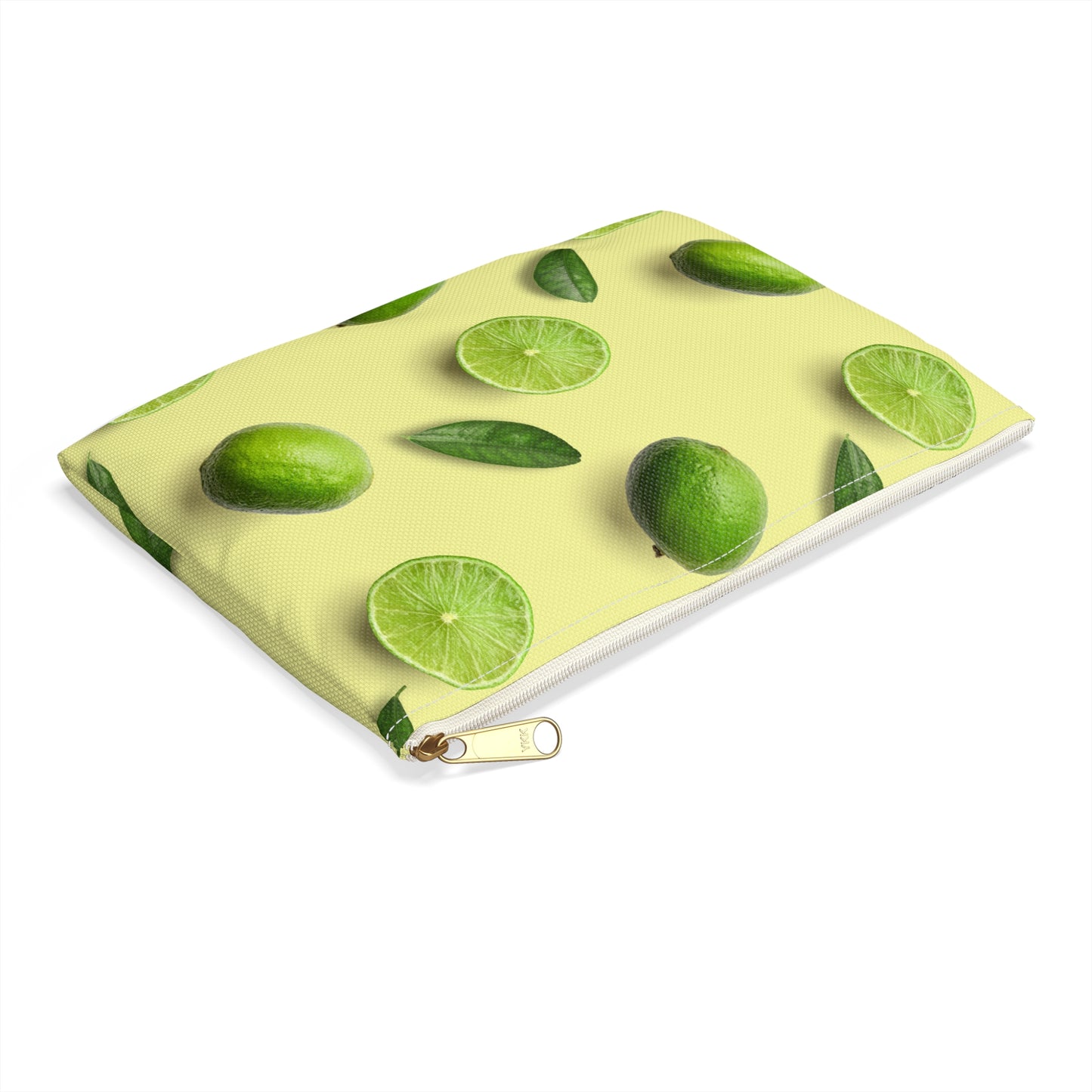 Limes Accessory Pouch – Limited Edition Citrus Print on Pastel Yellow
