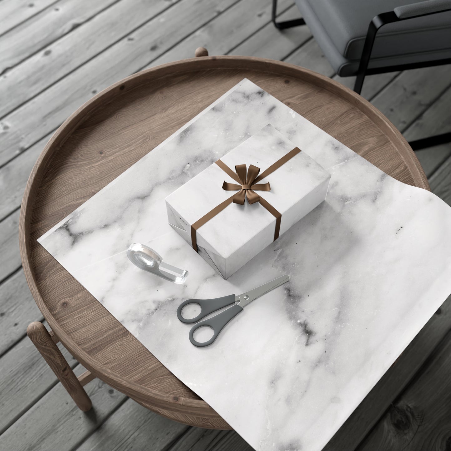 Lived-In Grey Marble Gift Wrapping Paper