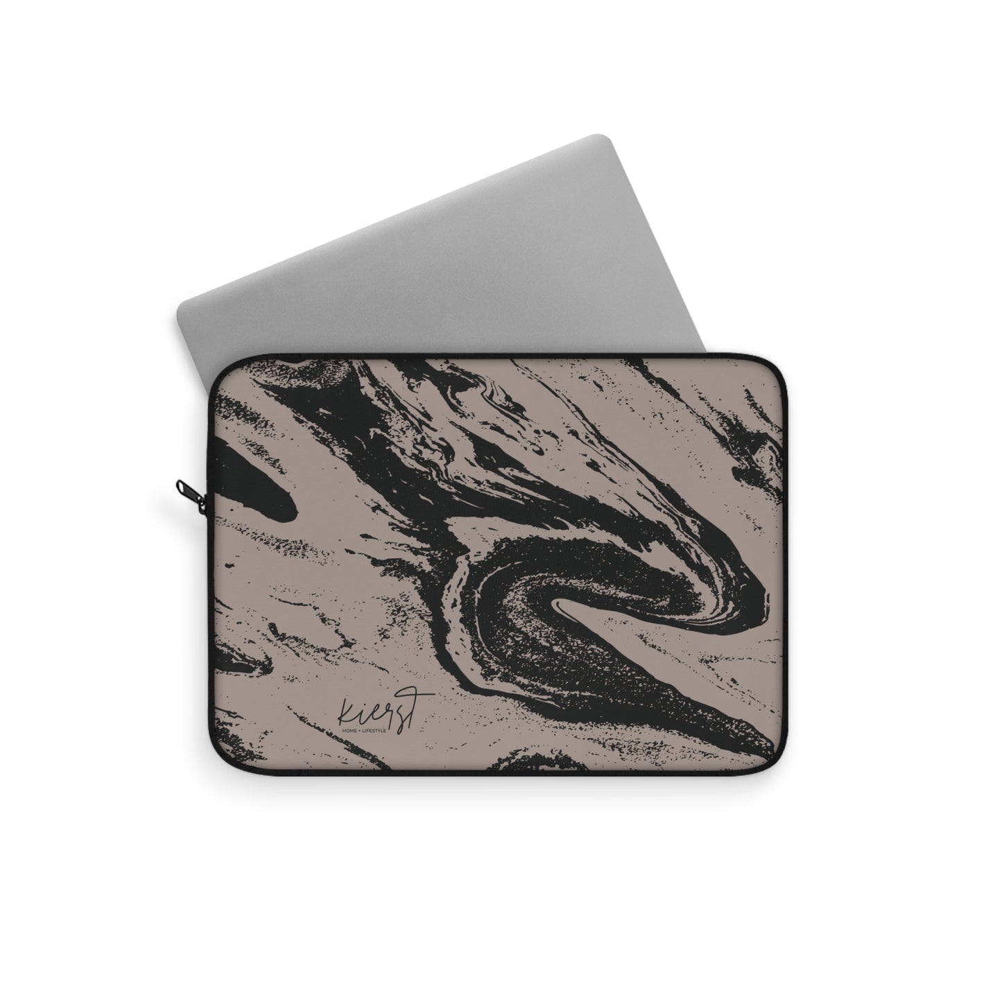 Black and Taupe Marble Laptop Sleeve