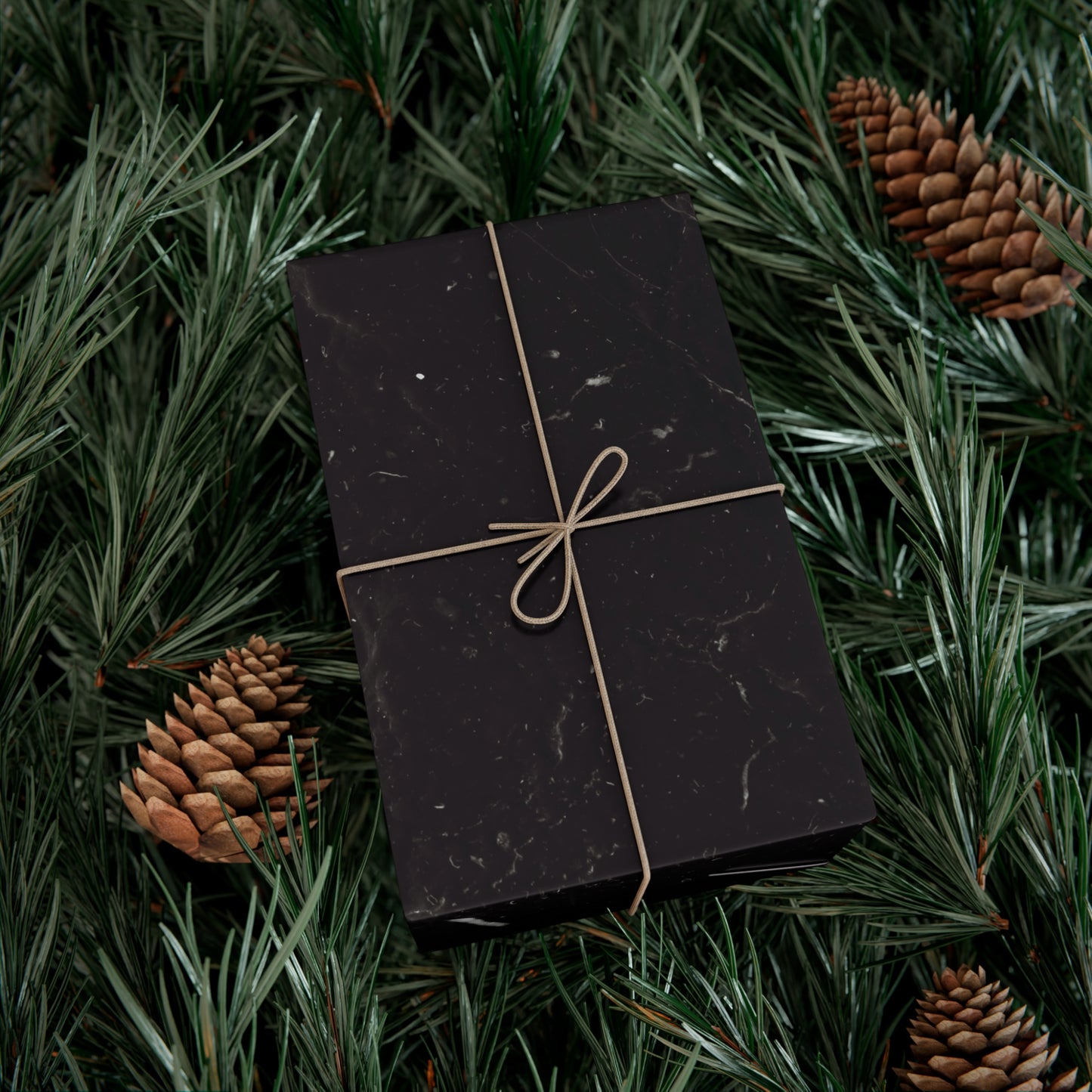 Black Marble Gift Wrapping Paper – Black and White Stone-Inspired Print