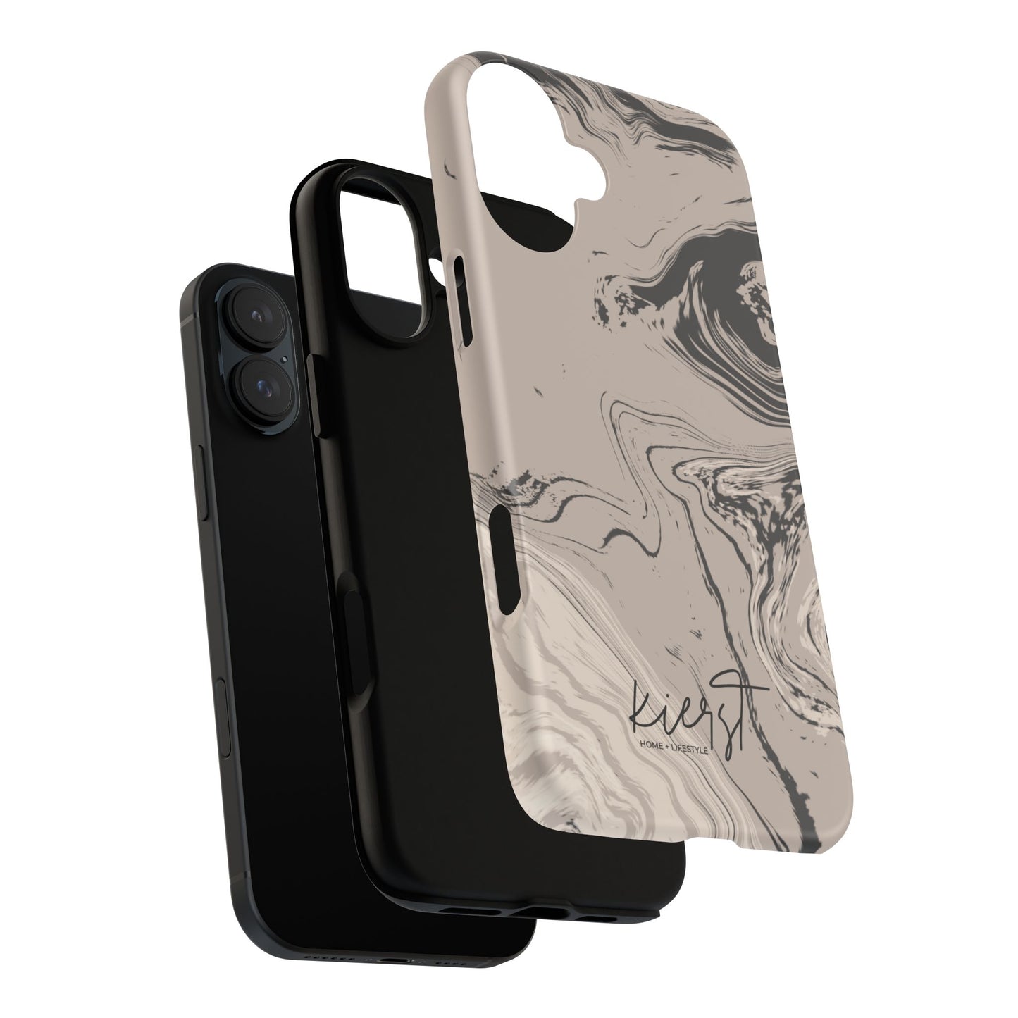 Cream, Grey, and Taupe Marble iPhone Case | A Bold Neutral Grounded in Softness