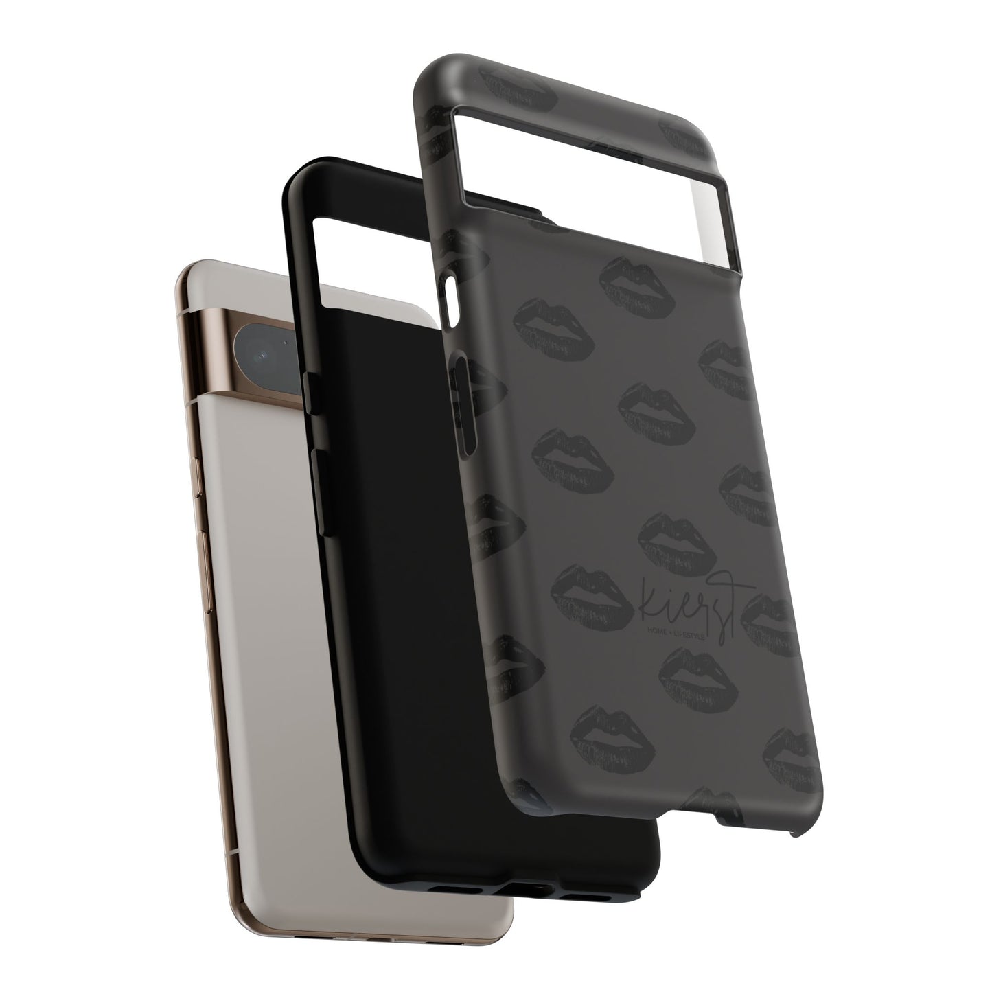 Black Lips Google Pixel Phone Case | Monochrome Meets Mood