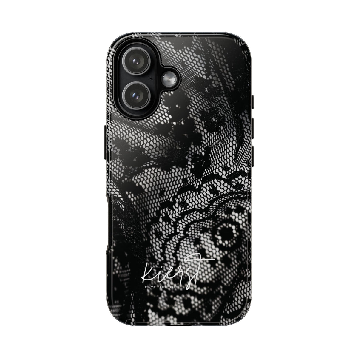 Black + White Lace Print iPhone Case