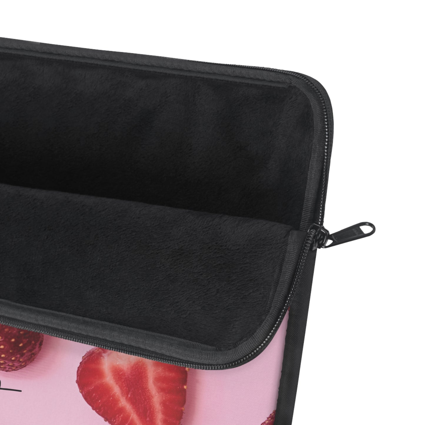Strawberries Laptop Sleeve – Protective Case with Red Berries on Pink