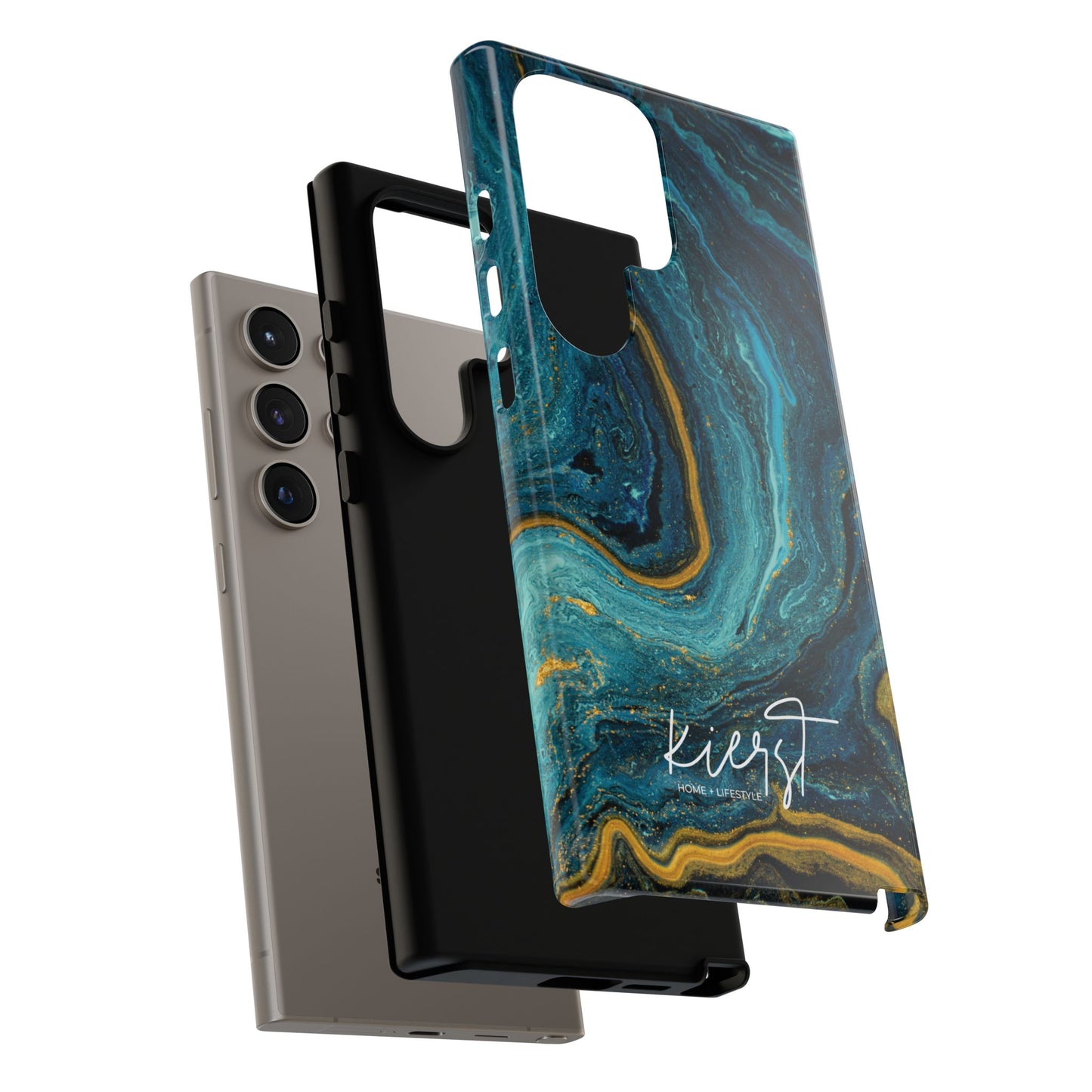 Gold & Teal Marble Samsung Galaxy Case | Swirled Depth Meets Everyday Edge