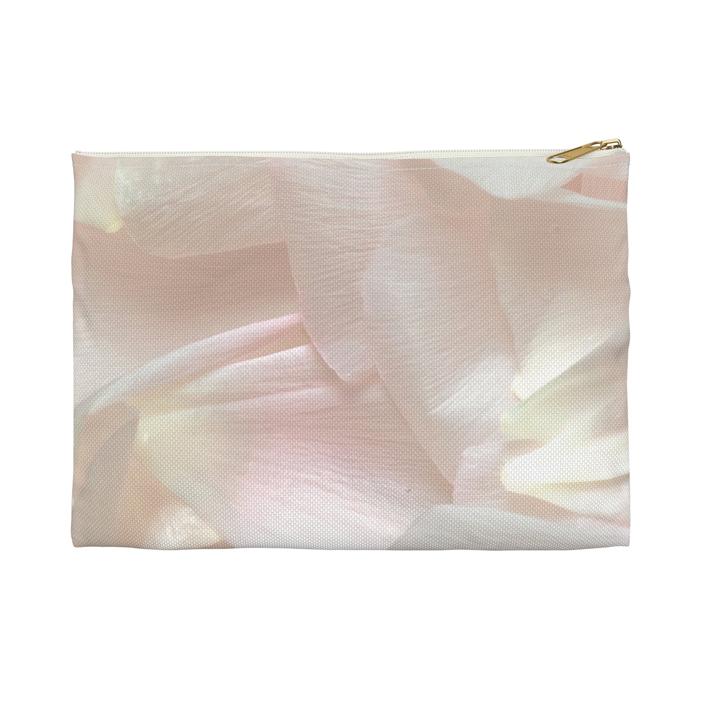 Iridescent Petals Accessory Pouch – Soft Pink Floral-Inspired Print