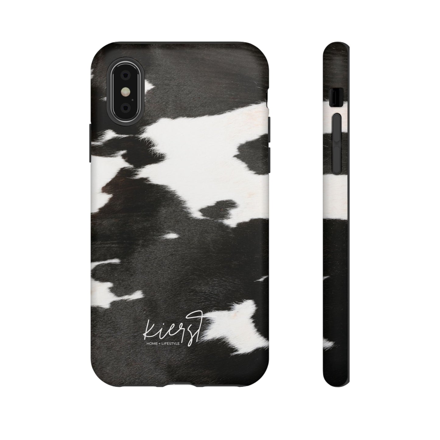Black and White Cow Hide Print iPhone Case