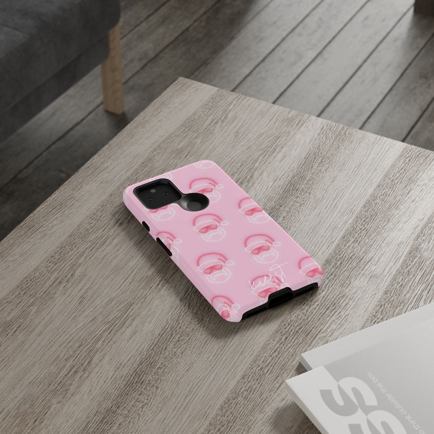 Holiday 25 Neon Sign Santa on Pink Google Pixel Phone Case