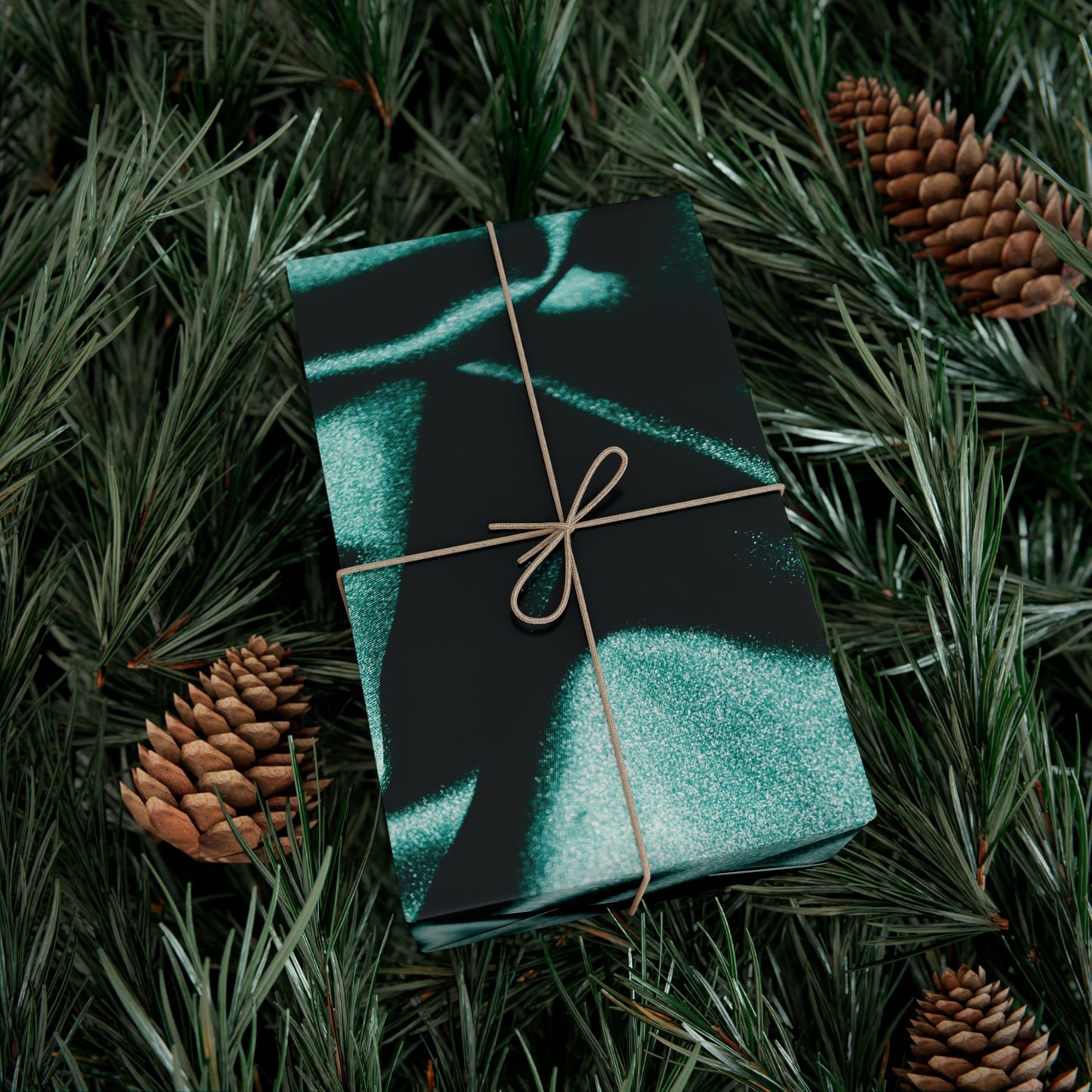 Emerald Satin Print Gift Wrapping Paper