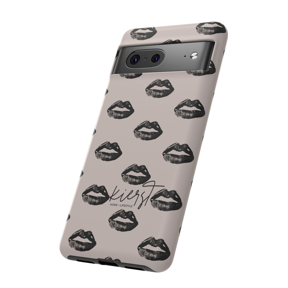 Black Lips on Oat Google Pixel Case | Minimalist Neutrals with a Bold Edge