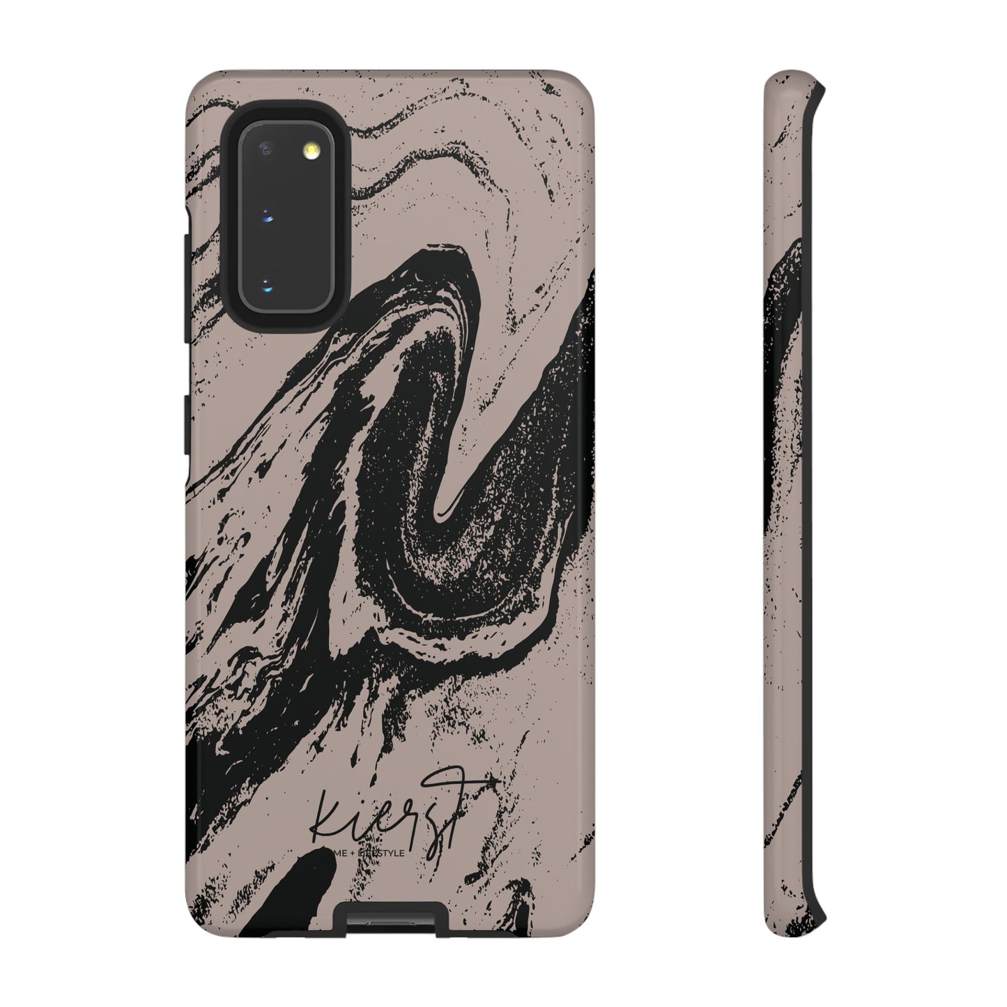 Taupe and Black Marble Samsung Galaxy Phone Case | Sleek, Durable Protection - Edgy, Modern Design