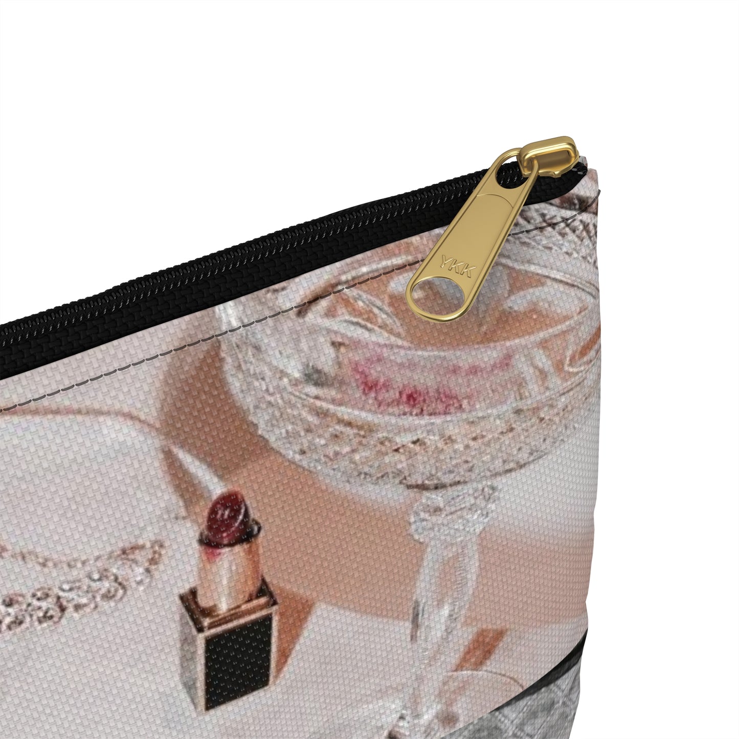 Just A Girl Accessory Pouch – Vintage-Inspired Beauty Flat Zipper Bag