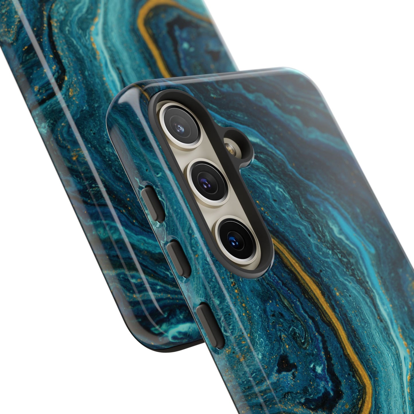 Gold & Teal Marble Samsung Galaxy Case | Swirled Depth Meets Everyday Edge