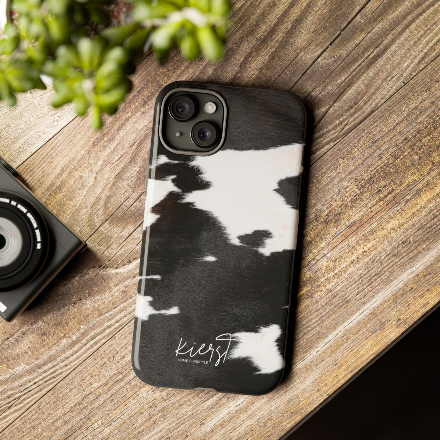 Black and White Cow Hide Print iPhone Case