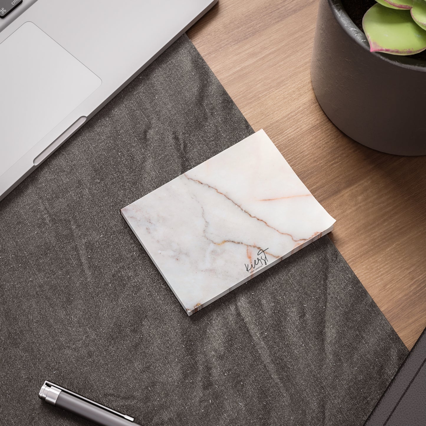 Warm White Marble Post-it® Note Pad | Elegant Stone-Inspired Sticky Notes for Office & Home