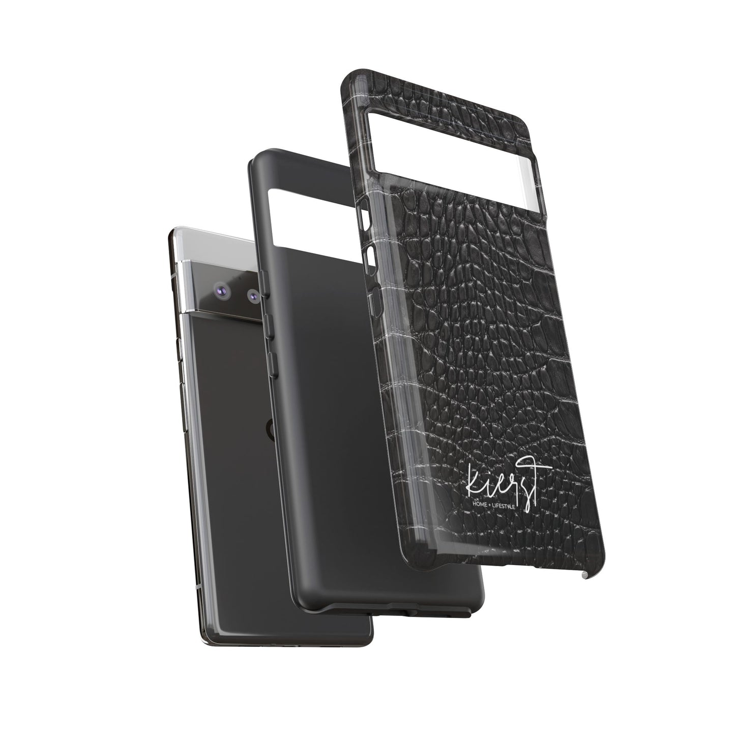 Black Alligator Print Google Pixel Case | Sleek Texture Illusion, Bold Everyday Protection
