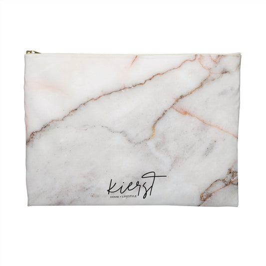 Warm White Marble Accessory Pouch