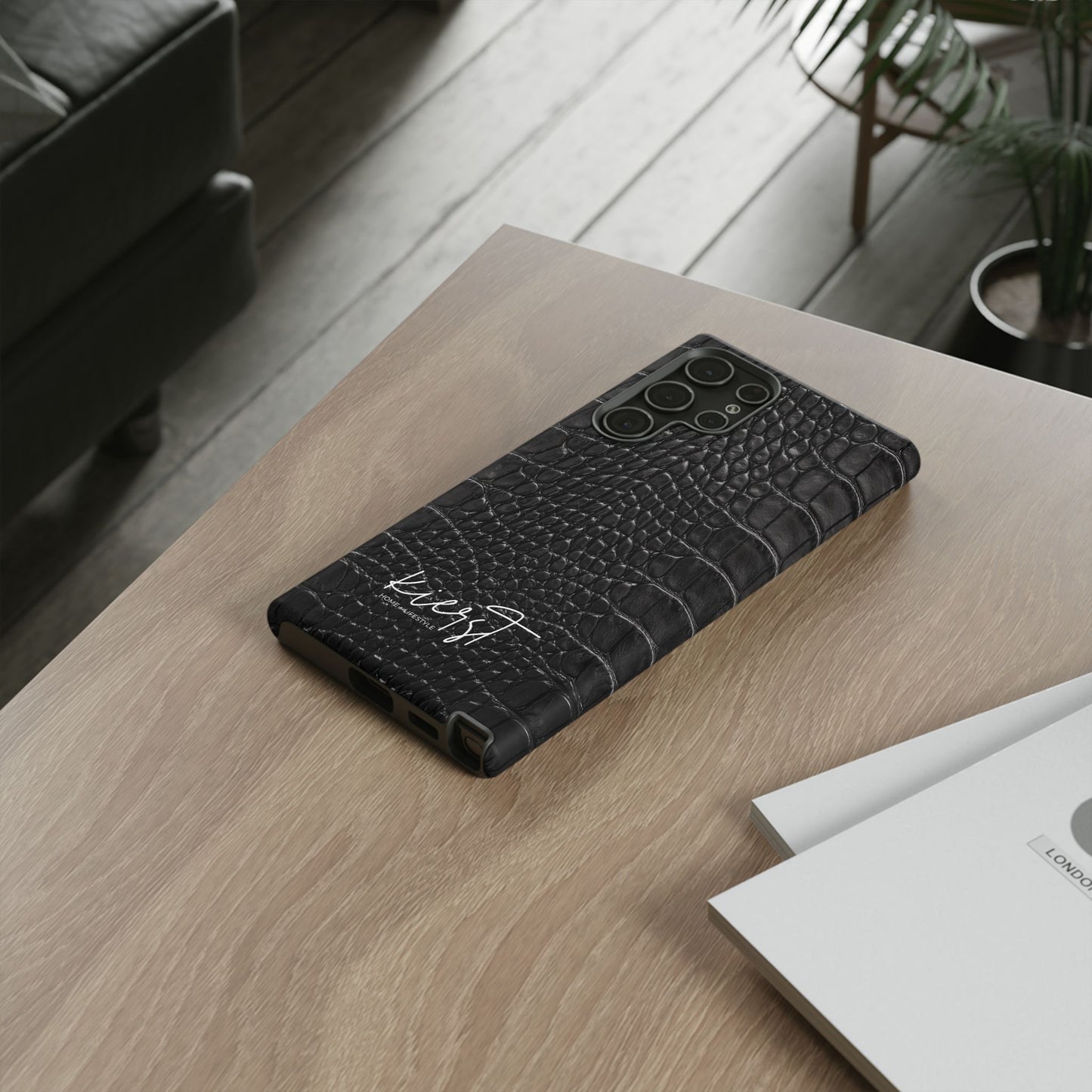 Black Alligator Print Samsung Galaxy Case | Refined Impact, Bold Simplicity