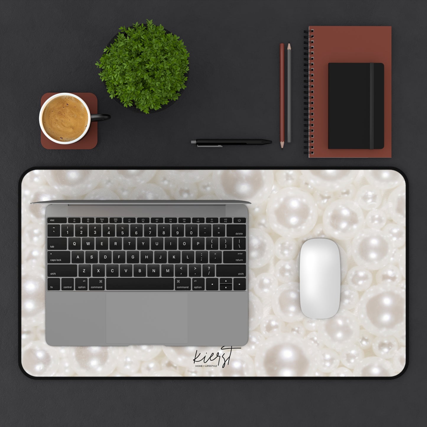 Various Pearls Desk Mat | Luxe-Inspired Workspace Accent
