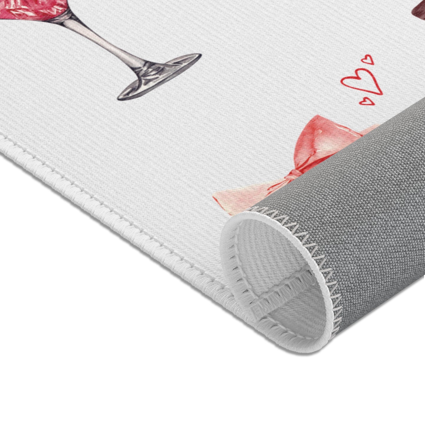 Edge of Romance Area Rug – Portrait Grey Collage Design