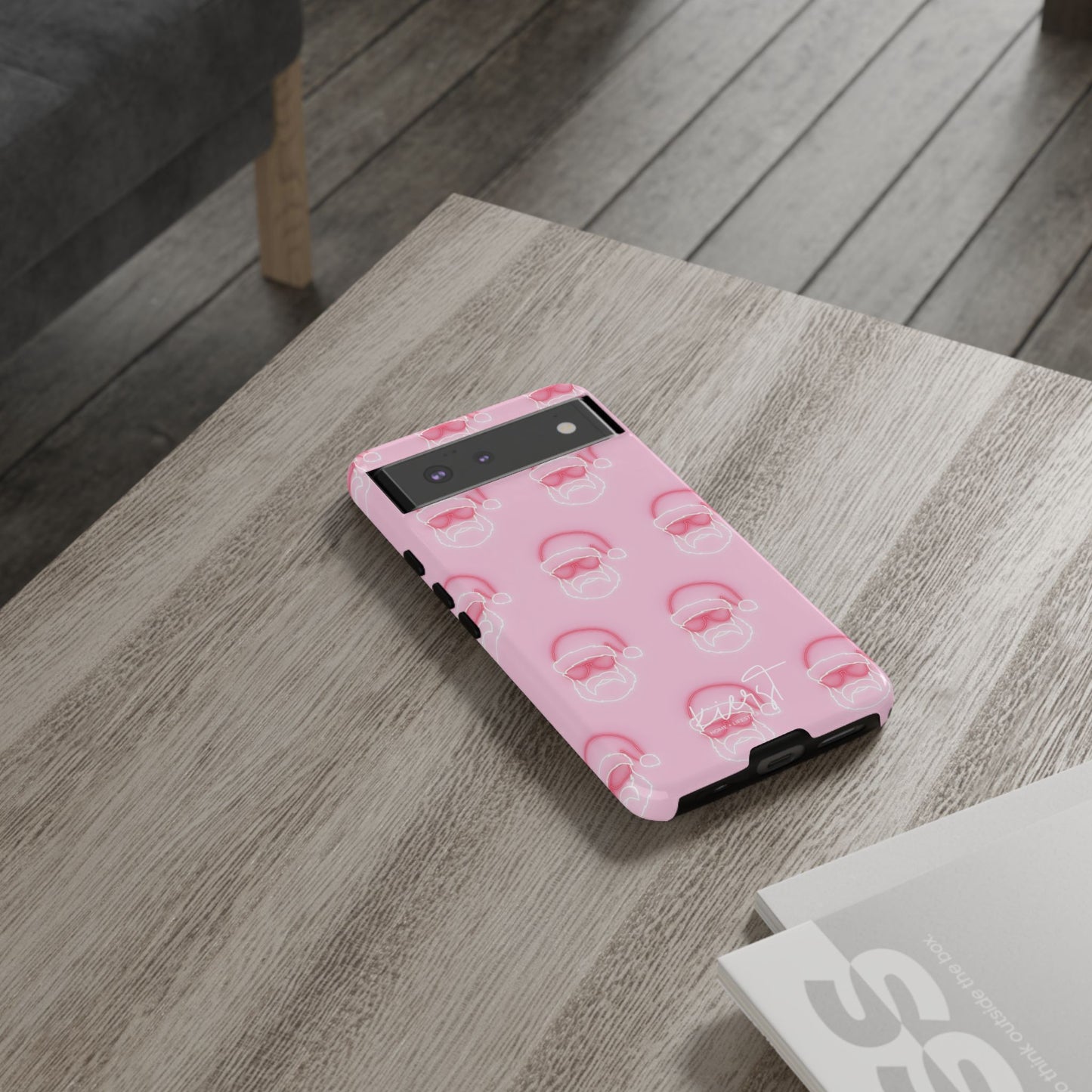 Holiday 25 Neon Sign Santa on Pink Google Pixel Phone Case