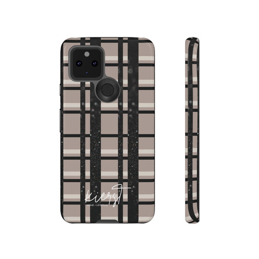 Elevated Neutrals Plaid Google Pixel Case | Taupe, Cream, & Black—Refined, Not Routine