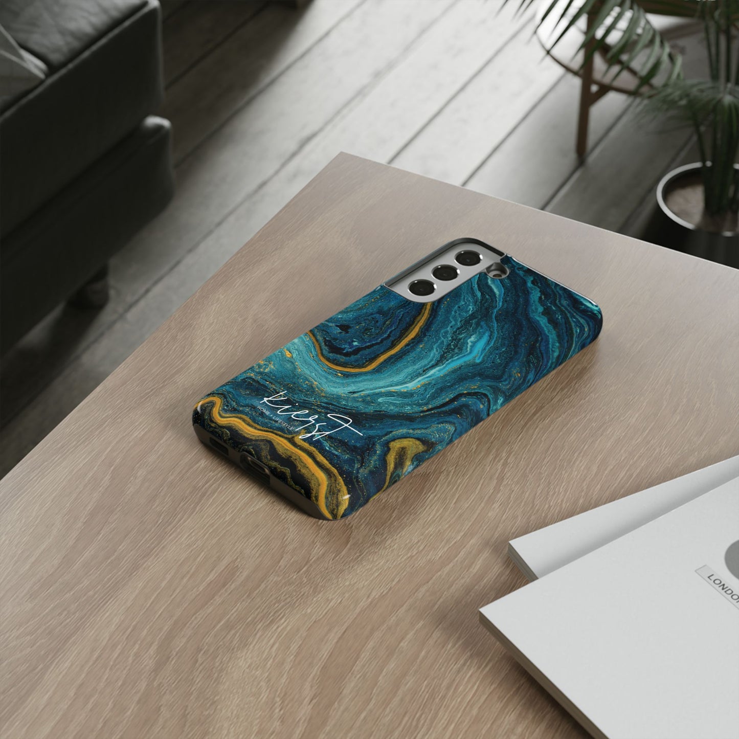 Gold & Teal Marble Samsung Galaxy Case | Swirled Depth Meets Everyday Edge