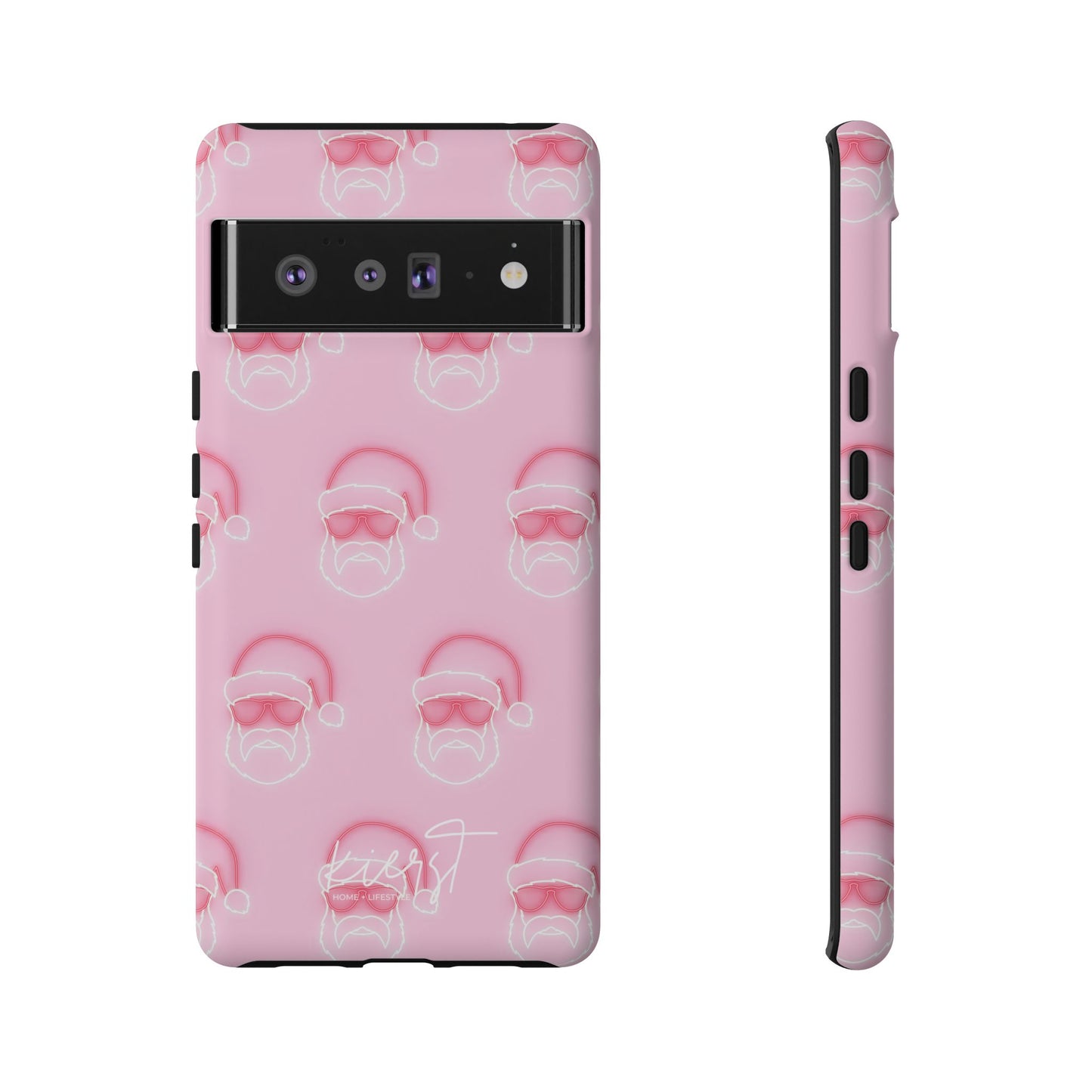 Holiday 25 Neon Sign Santa on Pink Google Pixel Phone Case