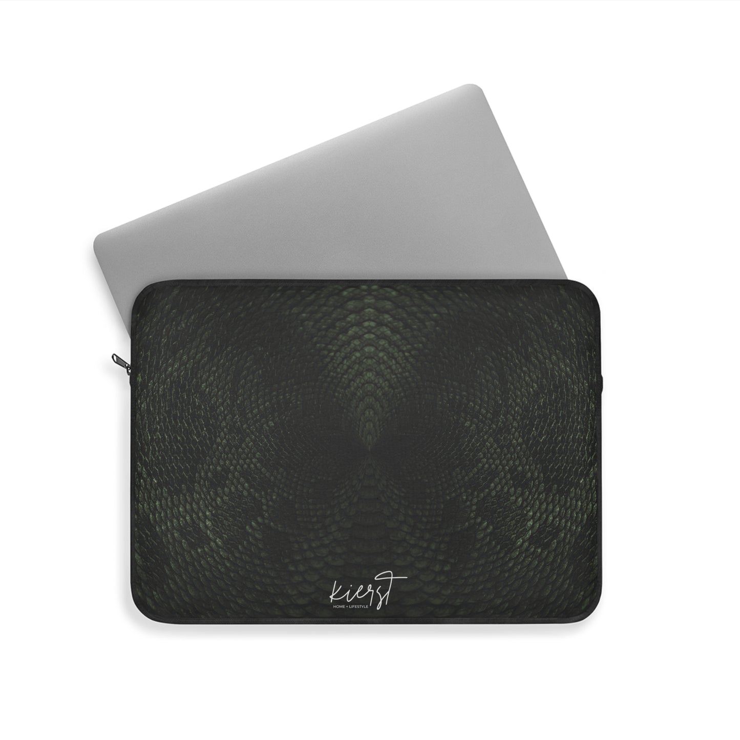 Deep Rich Green Snake Print Laptop Sleeve | Designed to Stand Out