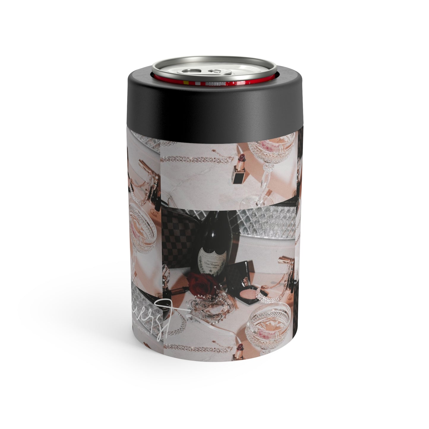 Just A Girl Vintage Vibes Can Holder – Retro Vanity Print