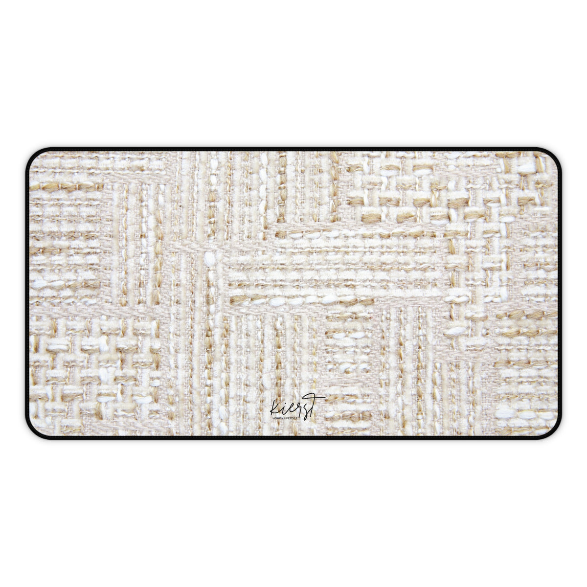Cream + Gold Tweed Print Desk Mat